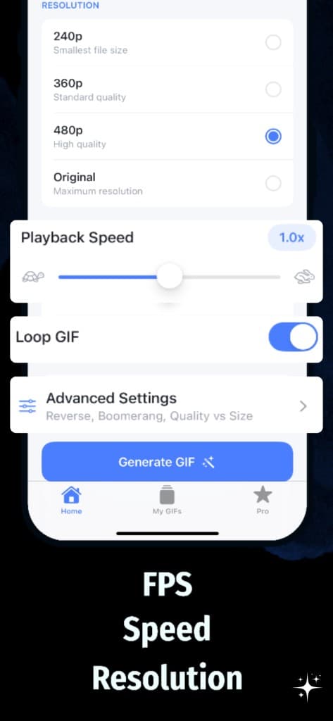 Adjust settings